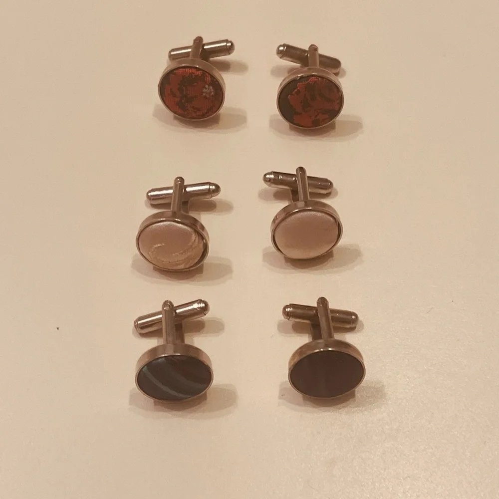 Vintage cufflinks for men 3 pairs